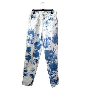 Chic Size 28 Straight Leg Hand Bleached Upcycled Jeans 100% Cotton